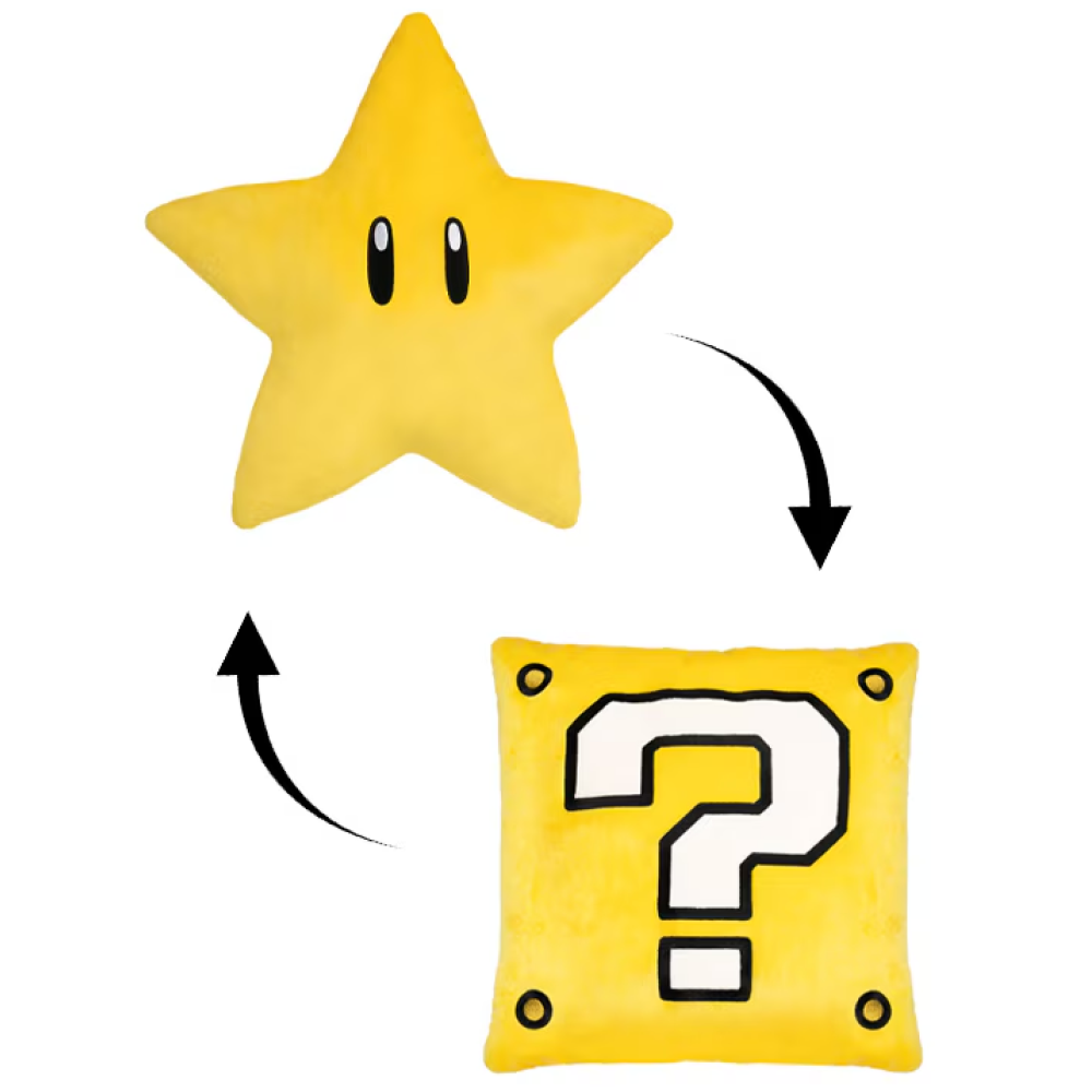 SUPER NINTENDO WORLD Reversible Super Star & Block Pillow