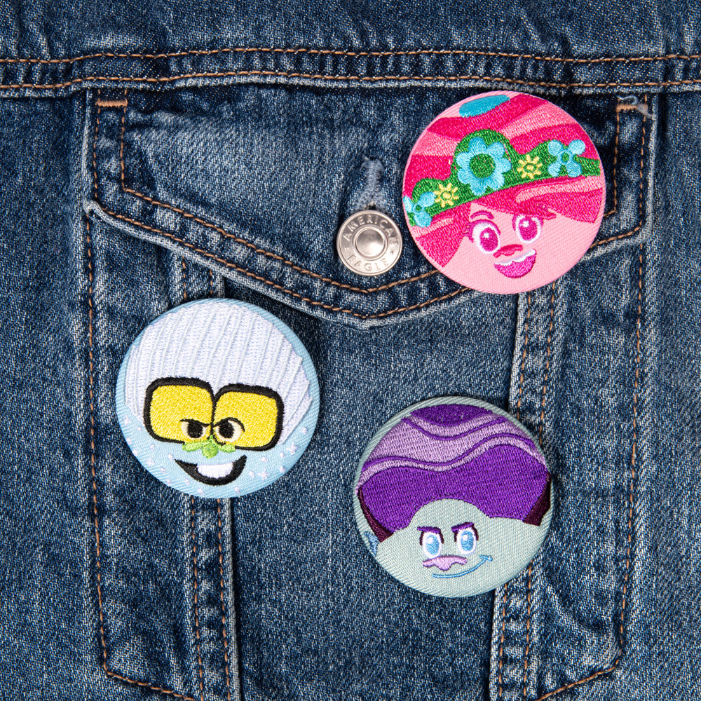 Set de 3 botones bordados – Trolls
