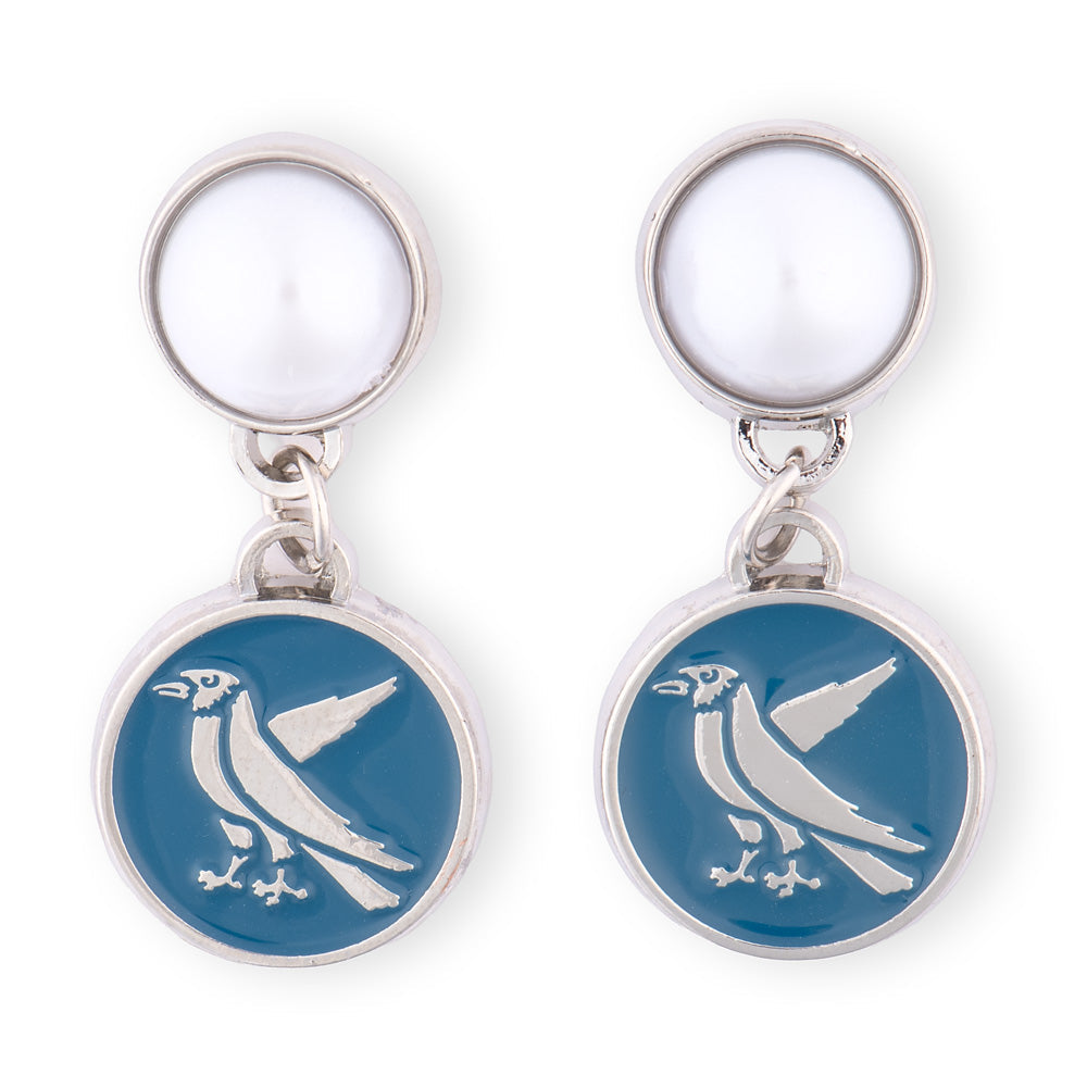 Harry Potter Earrings of Ravenclaw Crest with Pearl