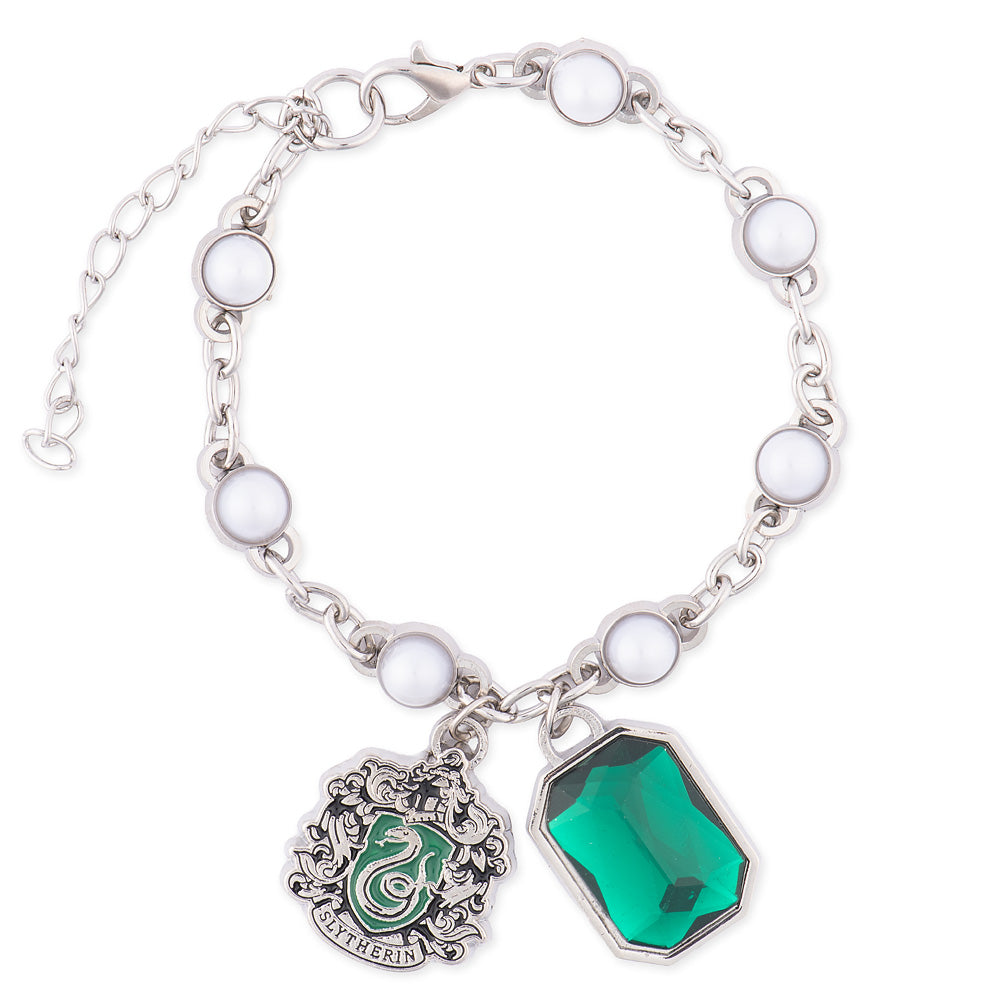 Harry Potter Bracelet of Slytherin Crest with Pearl