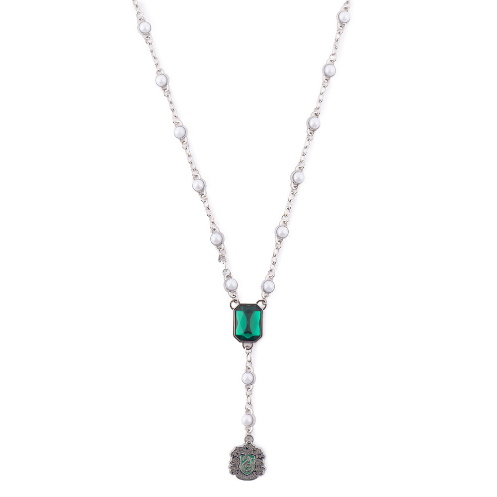 Harry Potter Necklace of Slytherin Crest with Pearl