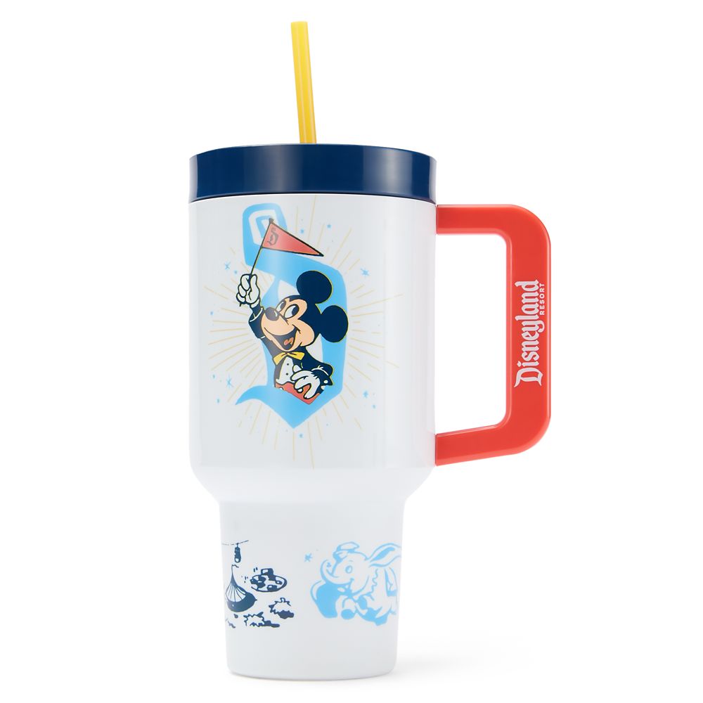 Vaso de viaje con bombilla Mickey Mouse y sus amigos 34 oz. – Disneyland 70.º aniversario