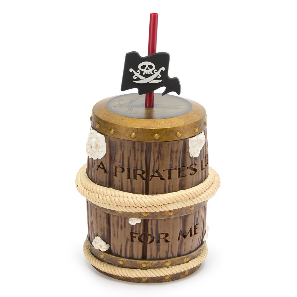 Vaso barril con bombilla Piratas del Caribe 14 oz.