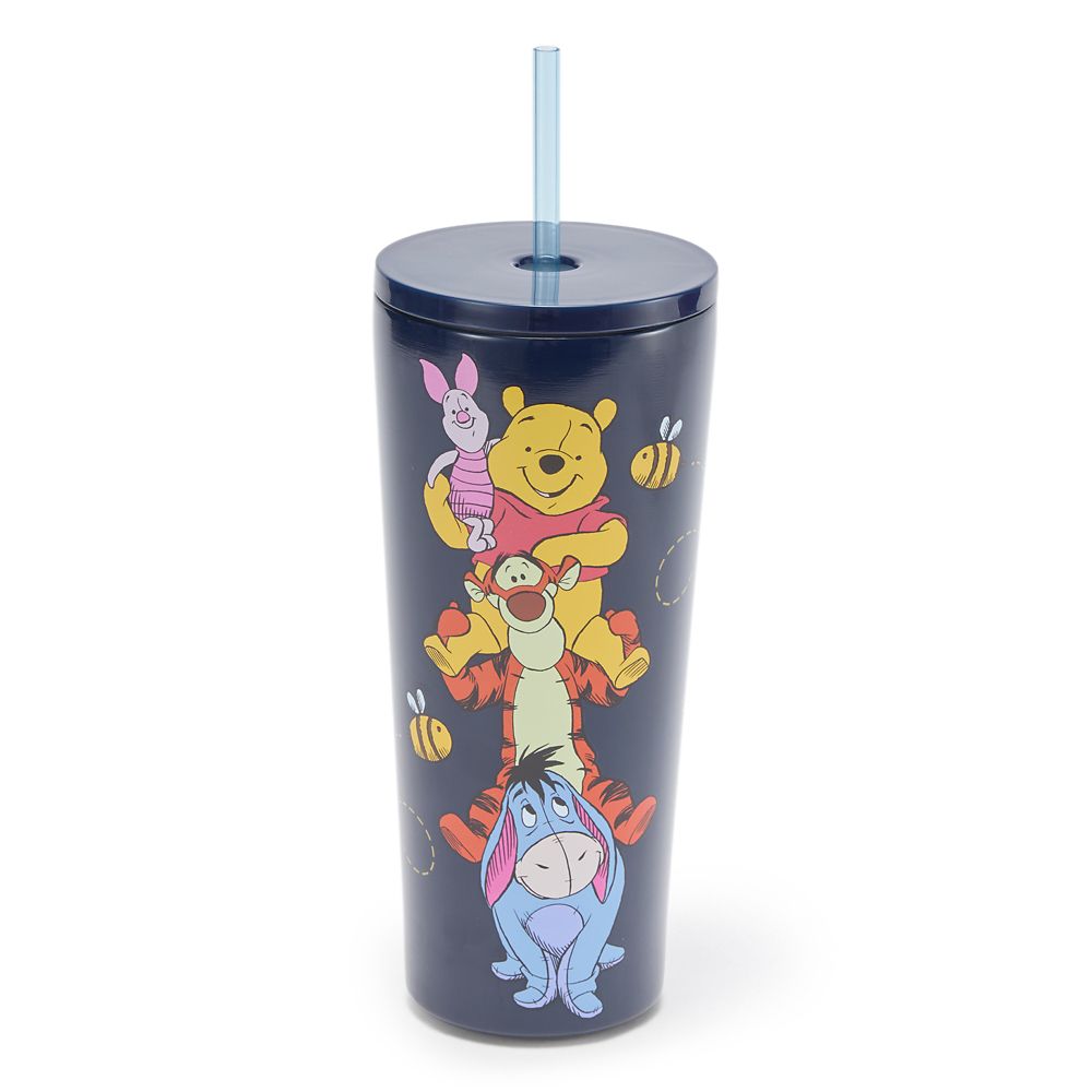 Vaso térmico de viaje de acero inoxidable con bombilla Winnie Pooh y sus amigos 22 oz.