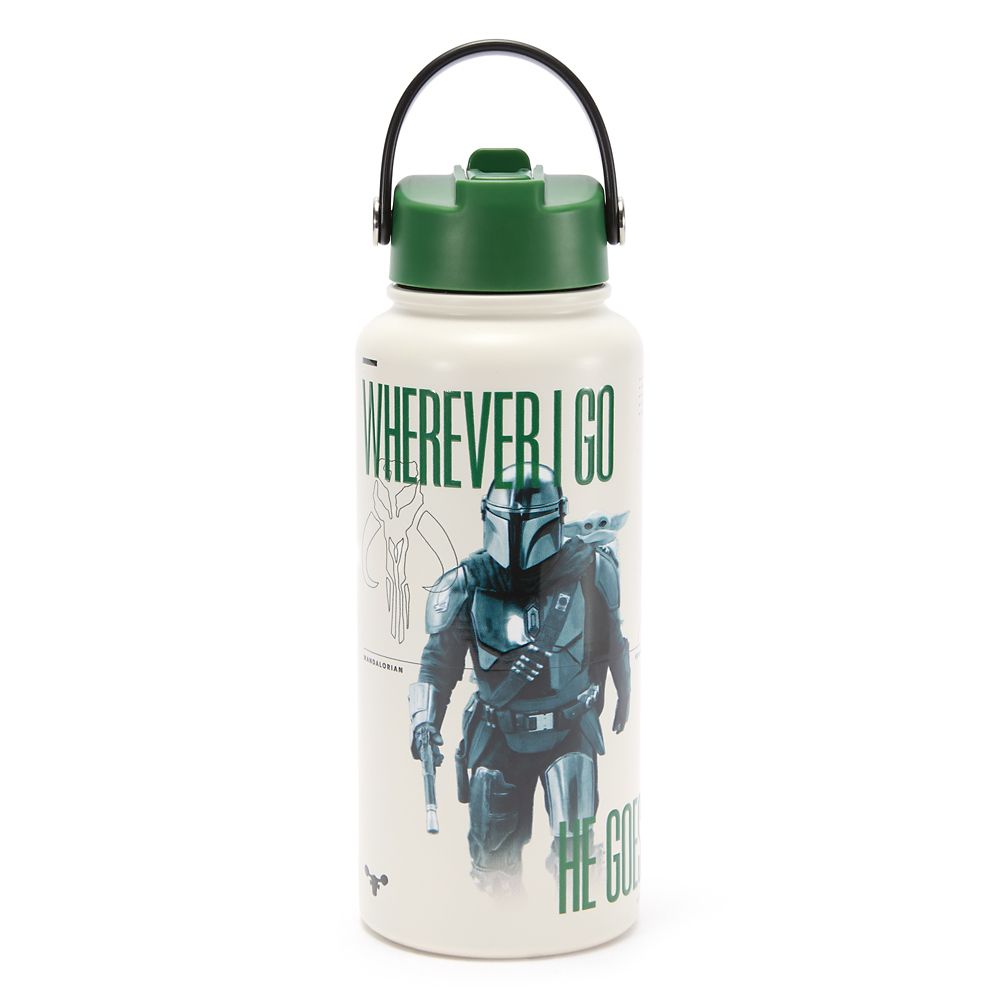 Botella de agua de acero inoxidable con bombilla integrada The Mandalorian y Grogu 33 oz. – Star Wars