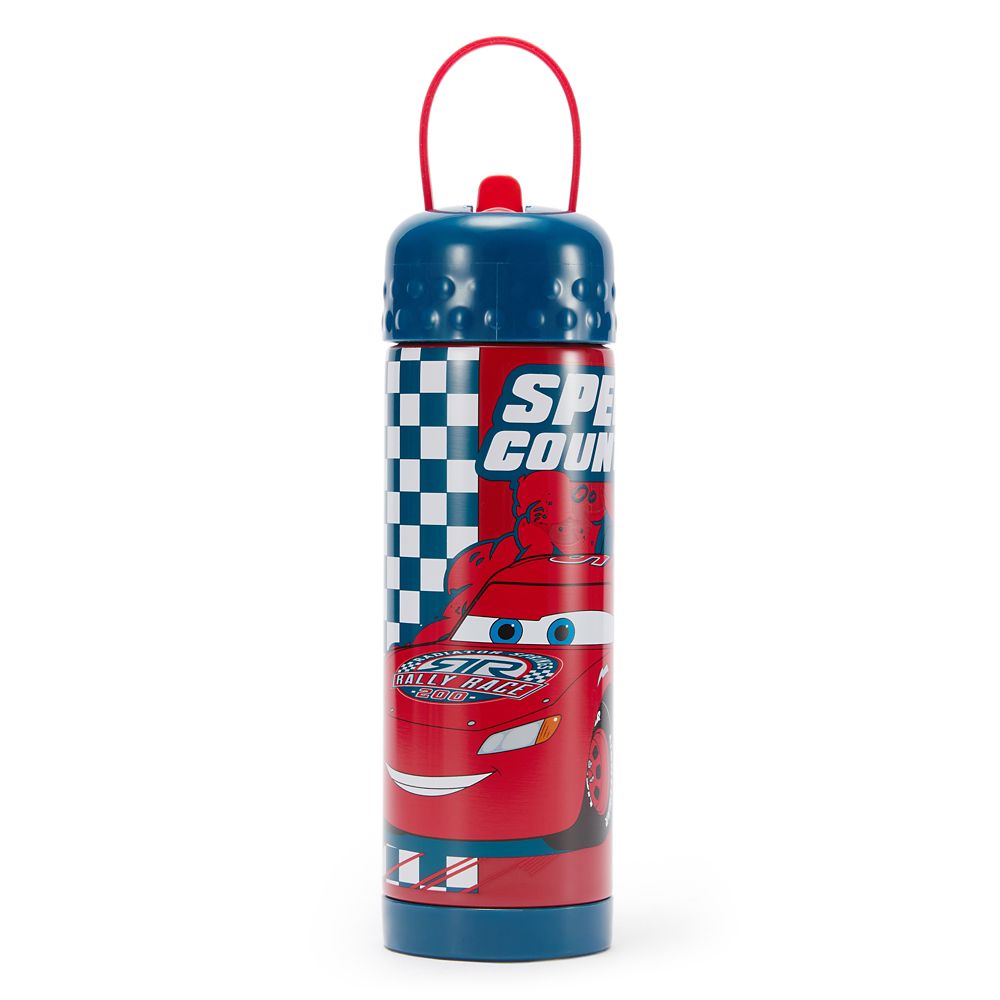 Botella de agua de acero inoxidable con bombilla integrada Lightning McQueen 16 oz. – Cars
