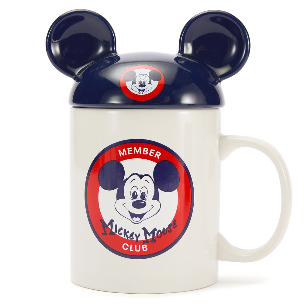 Taza El Club de Mickey Mouse 70.º aniversario con tapa de sombrero de orejas
