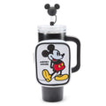 Vaso térmico de viaje de acero inoxidable con bombilla Mickey Mouse 30 oz. más estuche con cierre