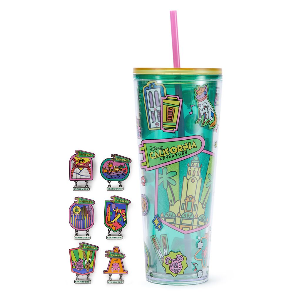 Vaso térmico Starbucks Disney California Adventure 24 oz. con pin sorpresa – 2 pzas.