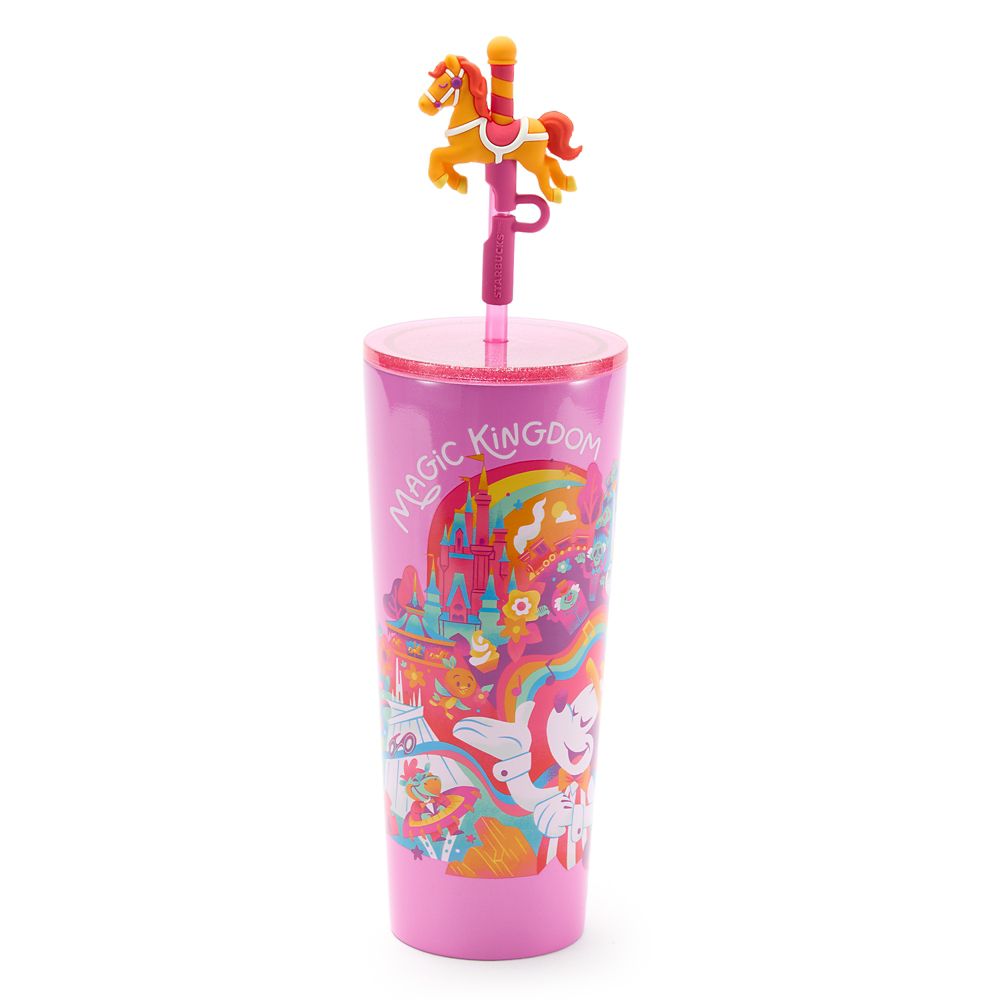 Vaso térmico de viaje de acero inoxidable con bombilla Starbucks® Magic Kingdom 24 oz. – Walt Disney World