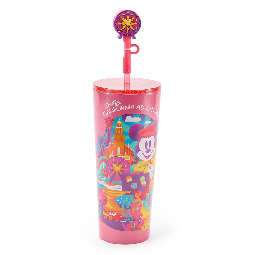 Vaso térmico de viaje de acero inoxidable con bombilla Starbucks® Disney California Adventure 24 oz.
