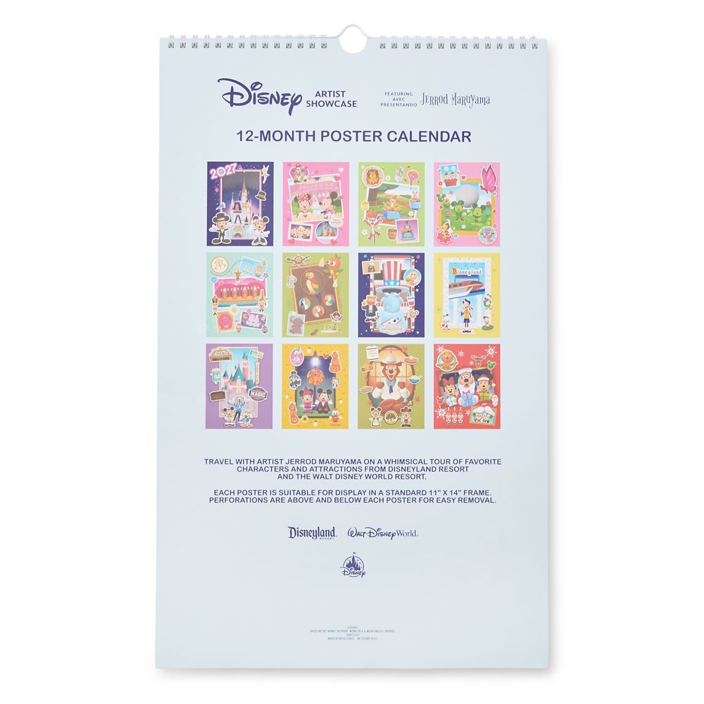 Calendario Póster Disney Parks 2027 por Jerrod Maruyama