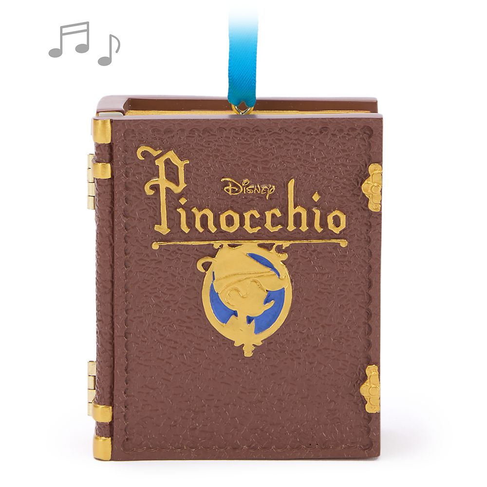 Adorno navideño Storybook Musical Living Magic Sketchbook Pinocho