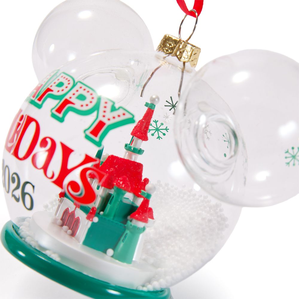 Adorno Esfera de Vidrio Ícono Mickey Mouse Castillo de Fantasyland 2026