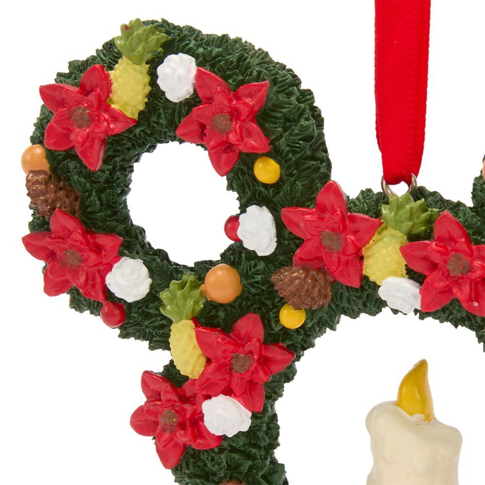 Ornamento navideño de corona con ícono de Mickey Mouse
