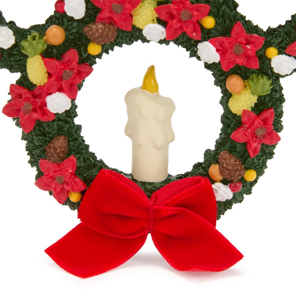 Ornamento navideño de corona con ícono de Mickey Mouse