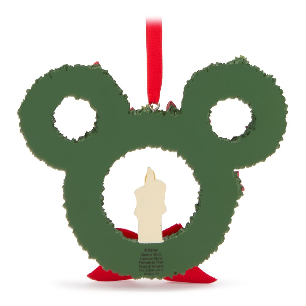 Ornamento navideño de corona con ícono de Mickey Mouse
