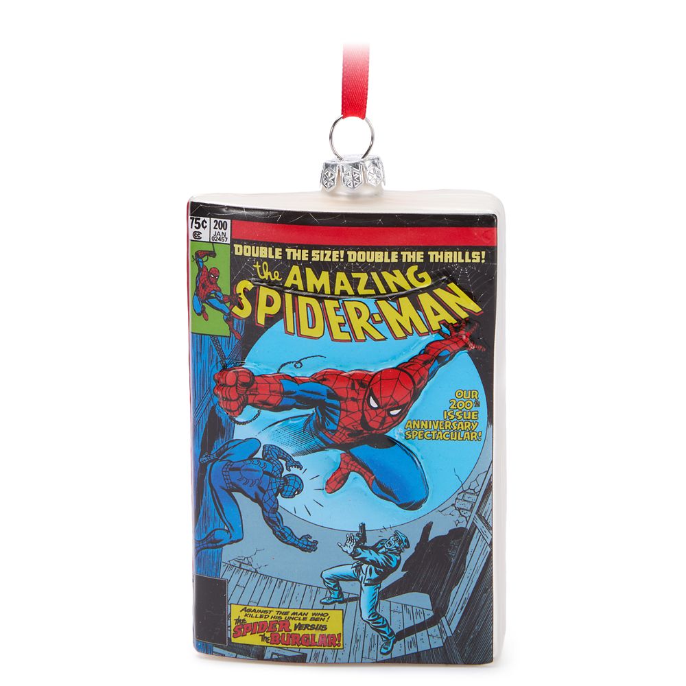 Adorno navideño de vidrio cómic de Spider-Man