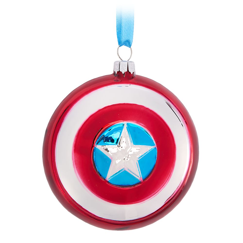 Adorno navideño de vidrio escudo del Capitán América