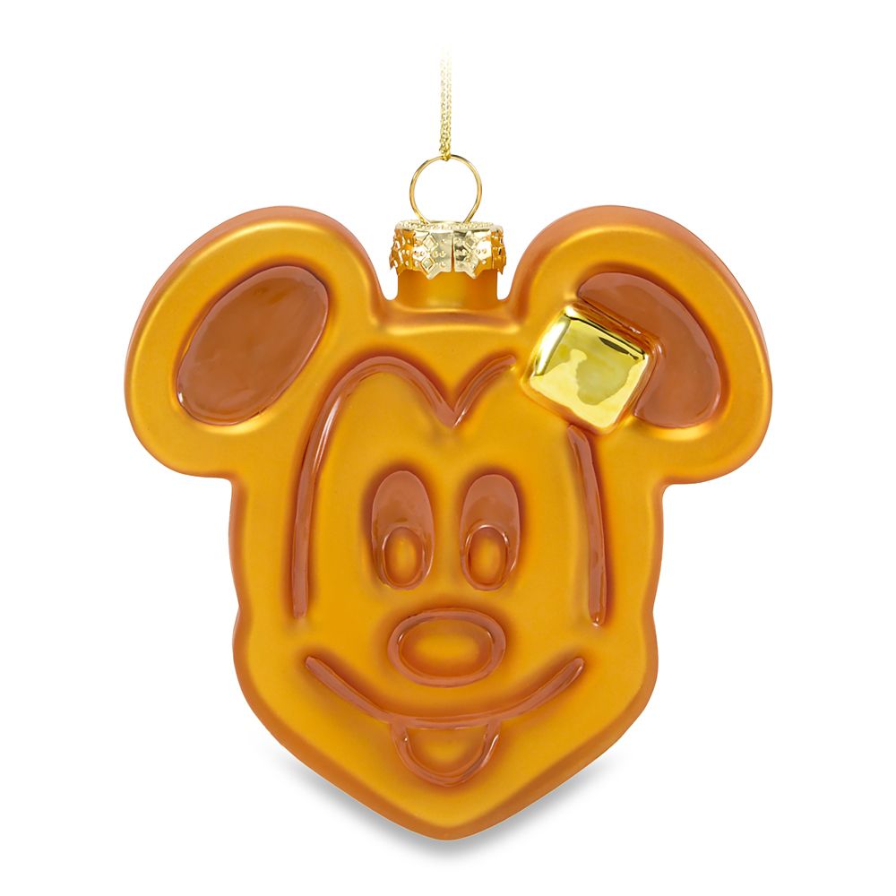 Adorno navideño de vidrio waffle Mickey Mouse – Disney Parks