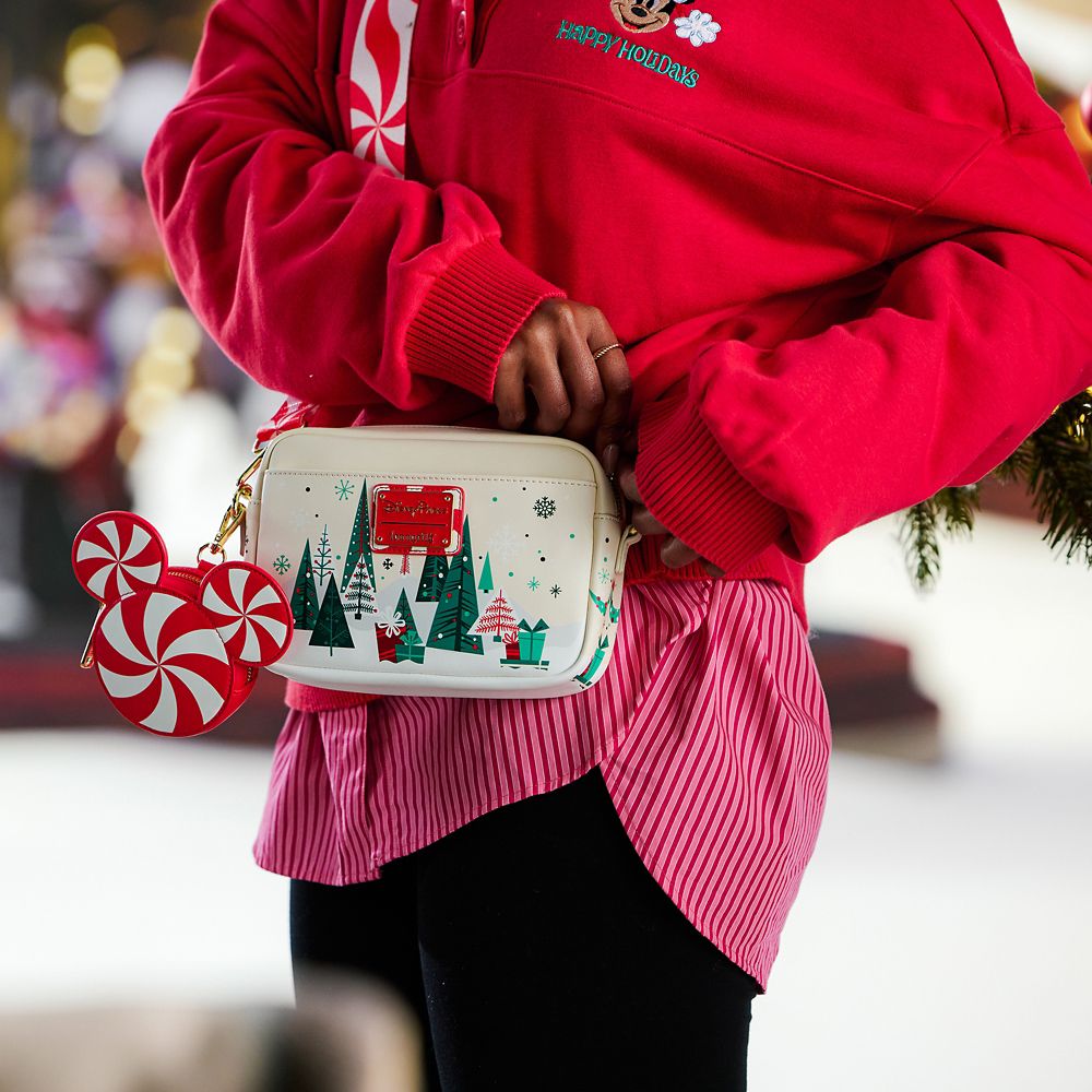 Set bolso cruzado y monedero navideño Santa Mickey Mouse Loungefly