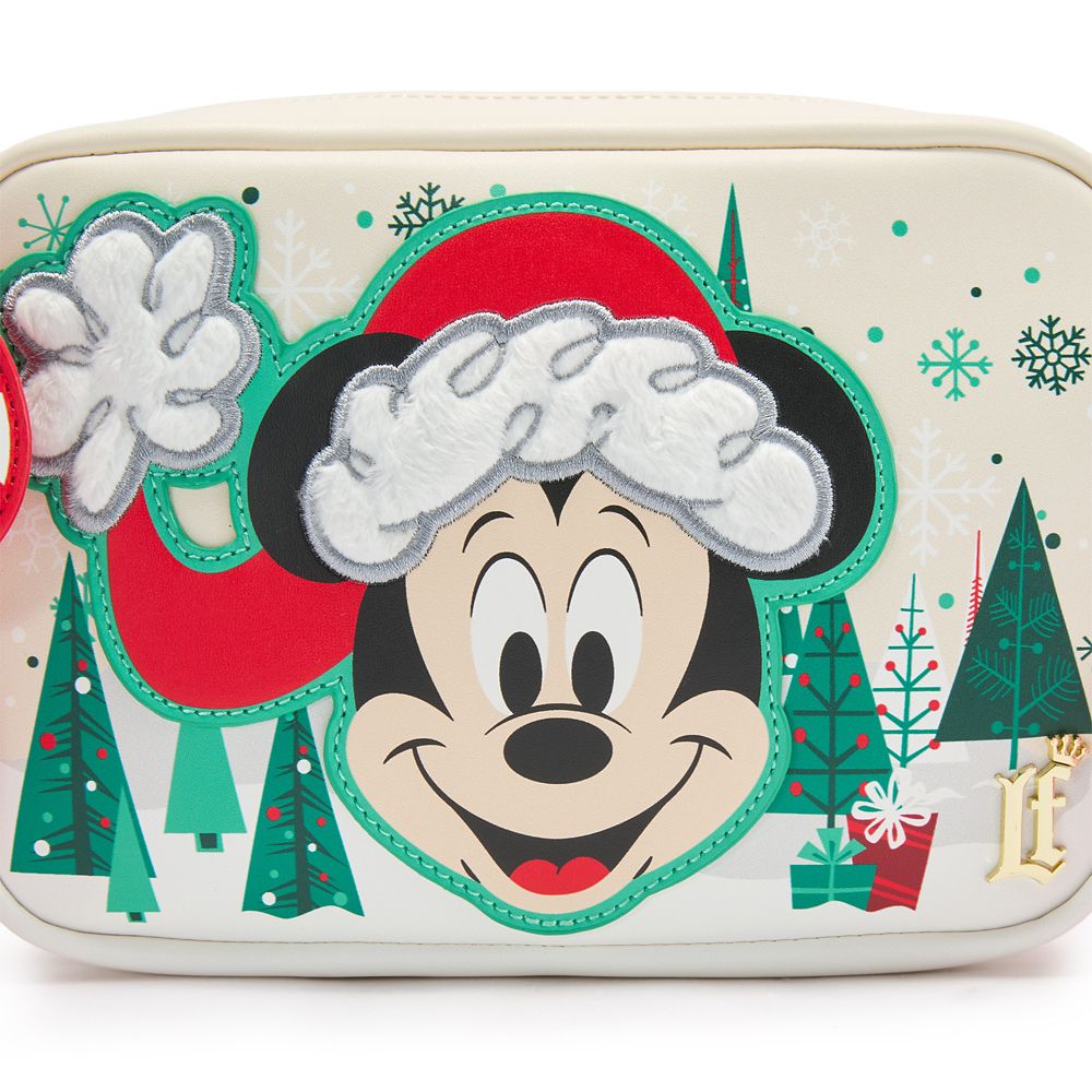 Set bolso cruzado y monedero navideño Santa Mickey Mouse Loungefly