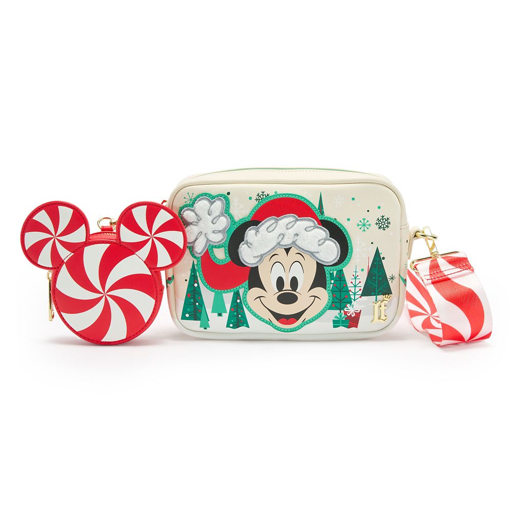 Set bolso cruzado y monedero navideño Santa Mickey Mouse Loungefly