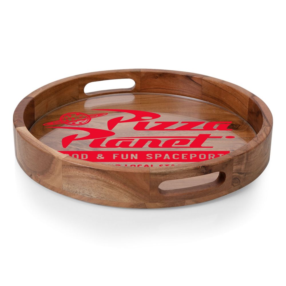 Bandeja de Madera de Acacia Pizza Planet con Vidrio y Asas – Toy Story