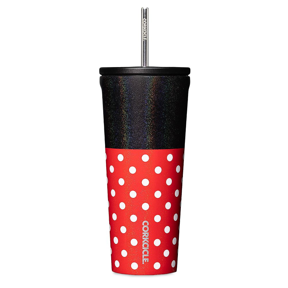 Vaso térmico de acero inoxidable con bombilla Minnie Mouse de lunares por Corkcicle