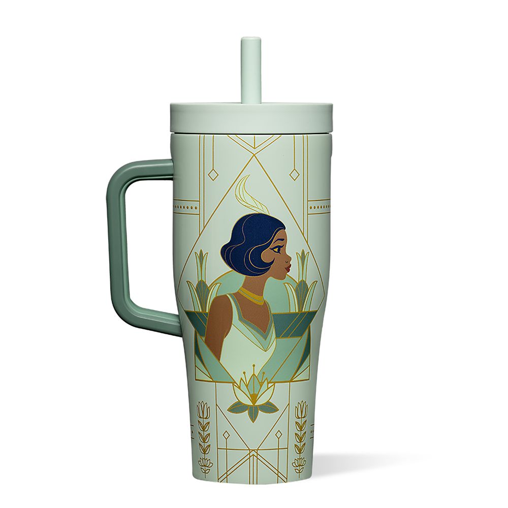 Vaso Cruiser de acero inoxidable con bombilla Tiana por Corkcicle – Princesas de Disney