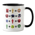 Taza de café Marvel Emoji ecuación de personajes