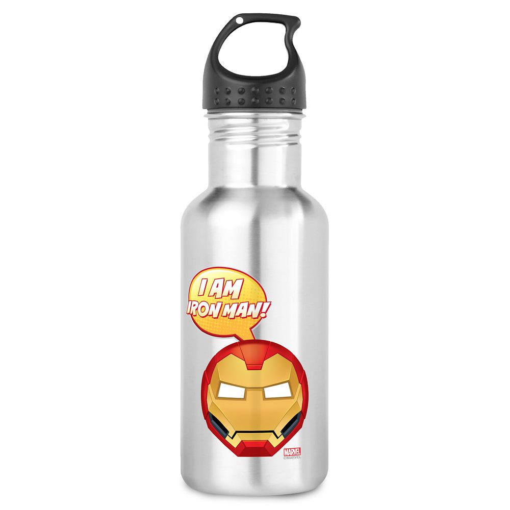 Botella de agua Emoji de texto "¡Yo soy Iron Man!"