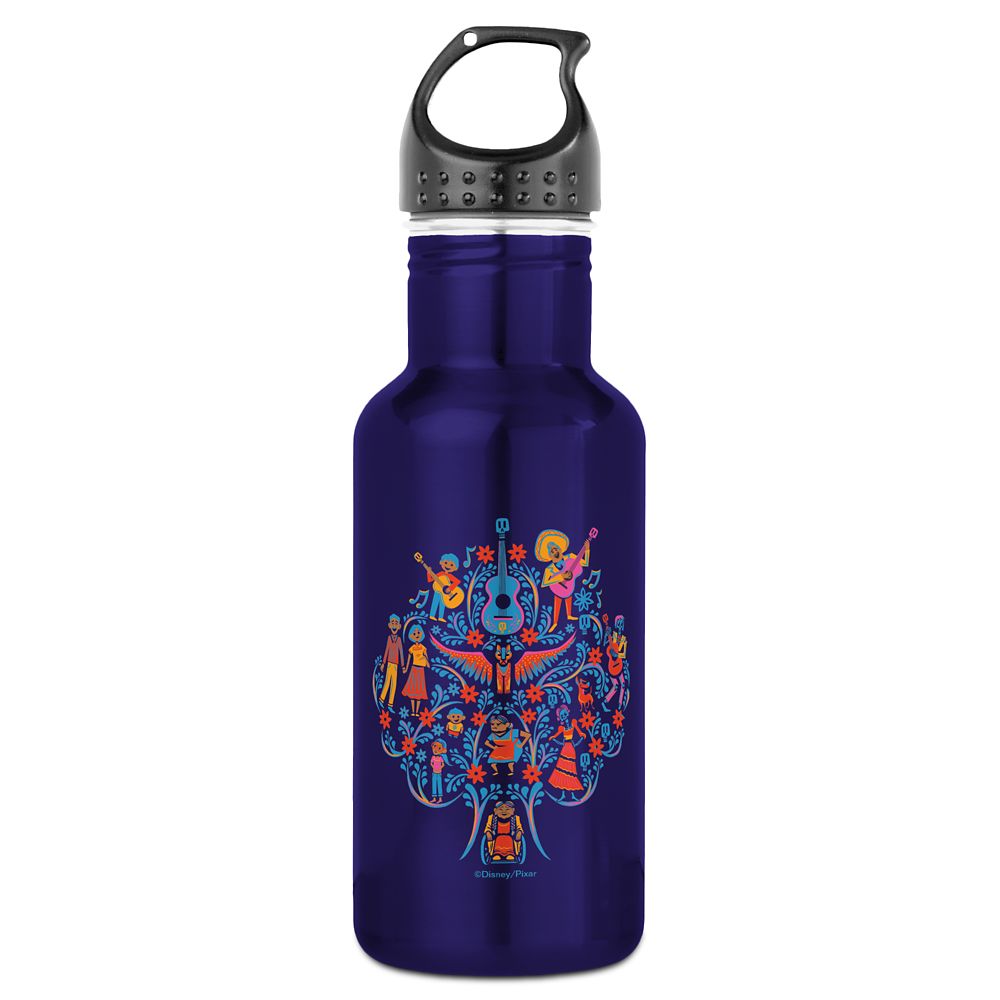 Botella de agua gráfica árbol de personajes coloridos Coco