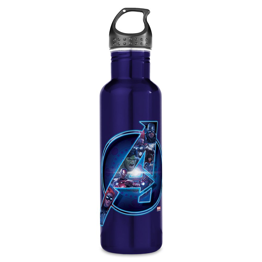 Botella de agua de acero inoxidable héroes en logo Avengers
