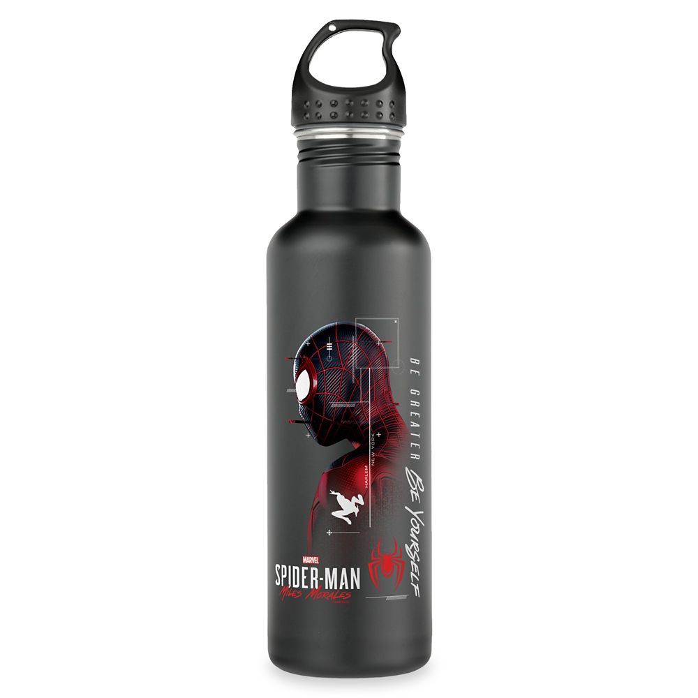 Botella de agua de acero inoxidable Spider-Man: Miles Morales perfil glitch