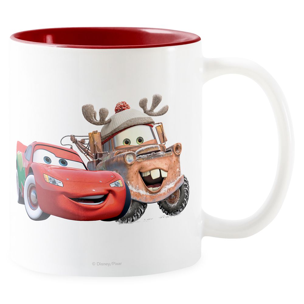Taza bicolor navideña Lightning McQueen y Mater