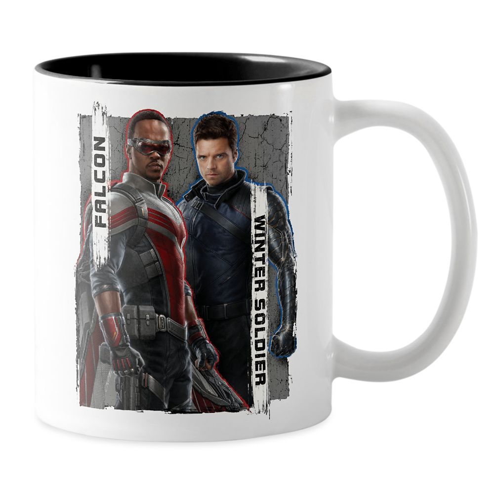 Taza de café bicolor Falcon y el Soldado del Invierno con insignia de personaje