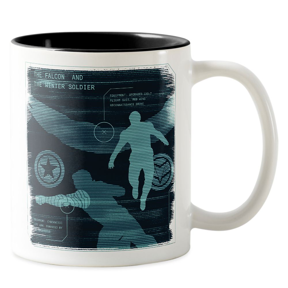 Taza de café bicolor Falcon y el Soldado del Invierno esquemática