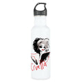 Botella de agua de acero inoxidable Cruella con ilustración de moda