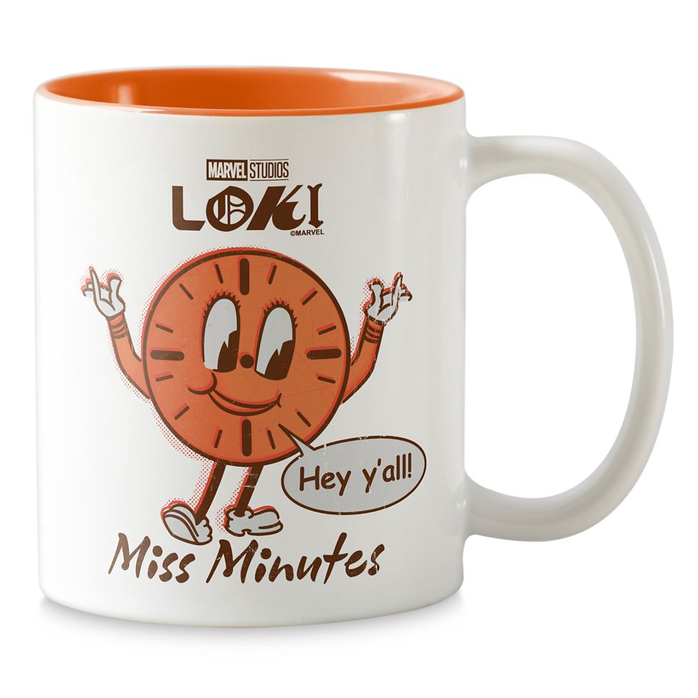 Taza de café bicolor Miss Minutes caricatura '¡Hola a todos!' – Loki
