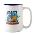 Taza de café bicolor Monstruos a la Obra 'Puro negocio gracioso'