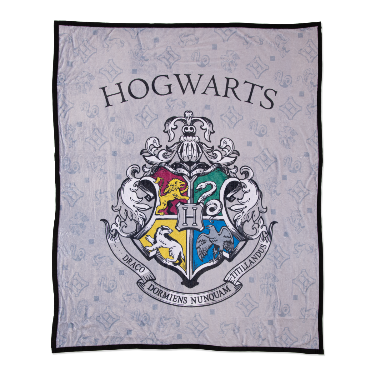 Harry Potter Blanket Featuring Hogwarts Crest Pattern