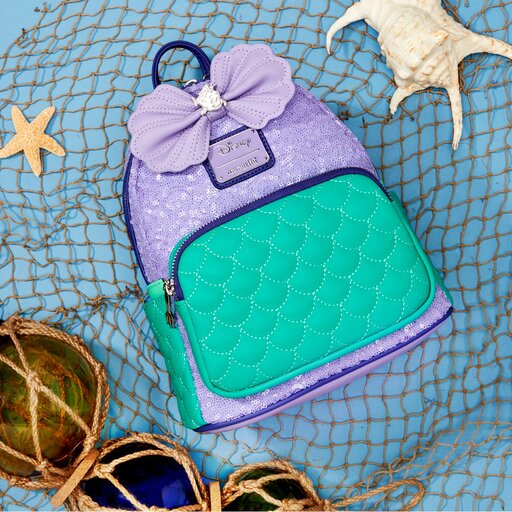 Mini mochila cosplay Ariel con lentejuelas (exclusiva) – La Sirenita