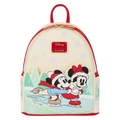 Mini mochila navideña Mickey y sus amigos patinando sobre hielo