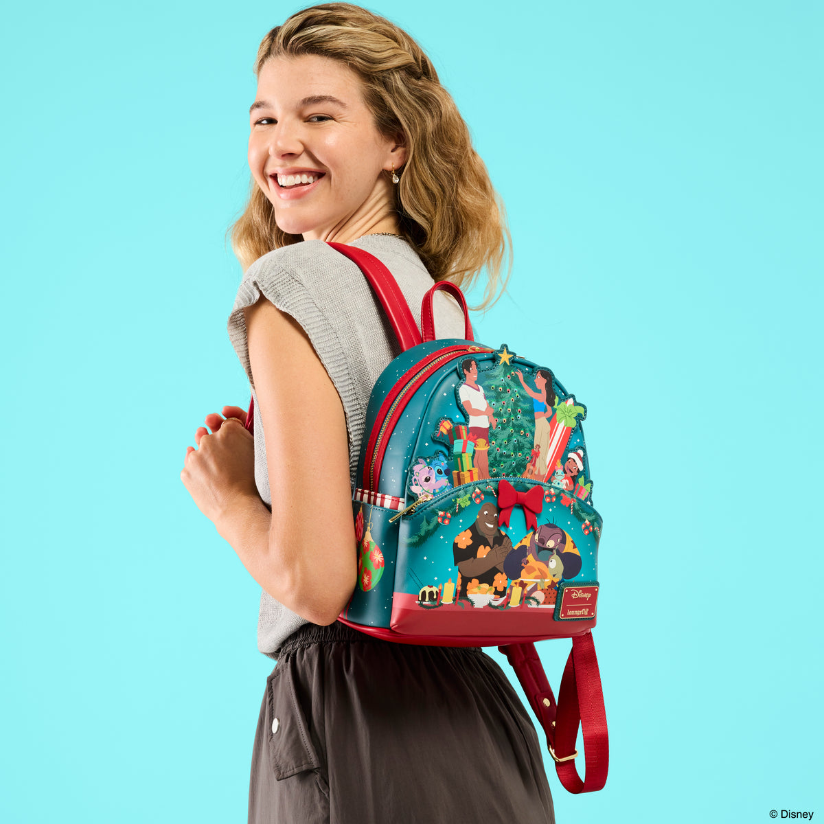 Mini mochila navideña con luz Ohana Lilo y Stitch