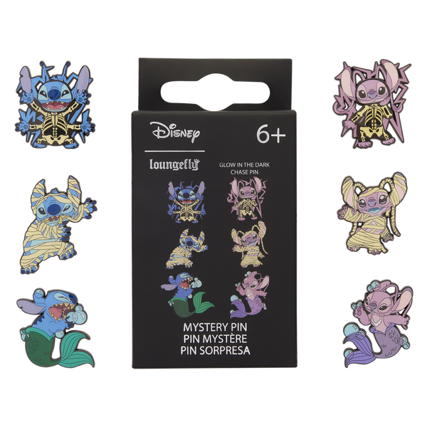Pin de caja sorpresa Stitch y Angel disfraz de Halloween